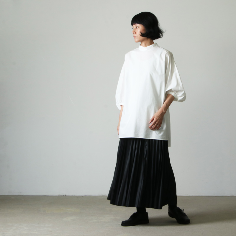 08sircus (ゼロエイトサーカス) Leather satin pleated skirt / レザー