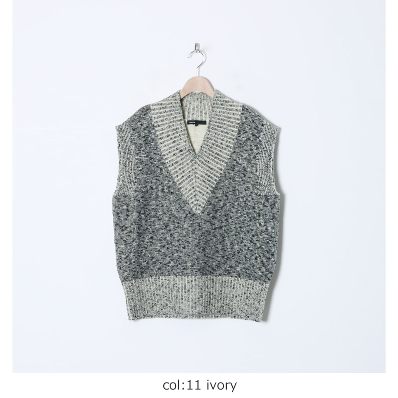 08sircus (ゼロエイトサーカス) melange V-neck vest / メランジV