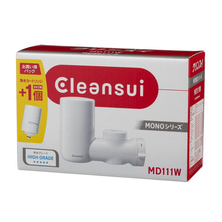 クリンスイ 蛇口直結式浄水器カートリッジ2個付き MD111W | イオン