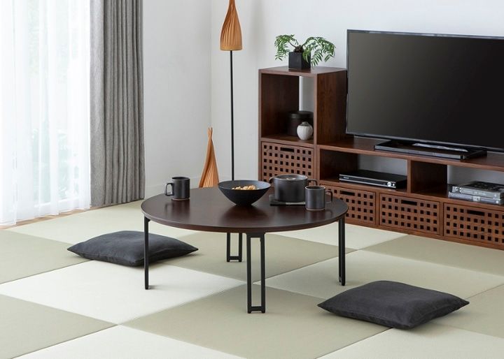 ラウンド・ローテーブル 900～丸い円形ローテーブルを和モダンに