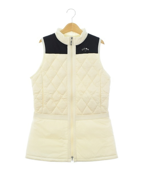 レディース フルジップダウンベスト ホワイト系【中古】ゴルフウェア