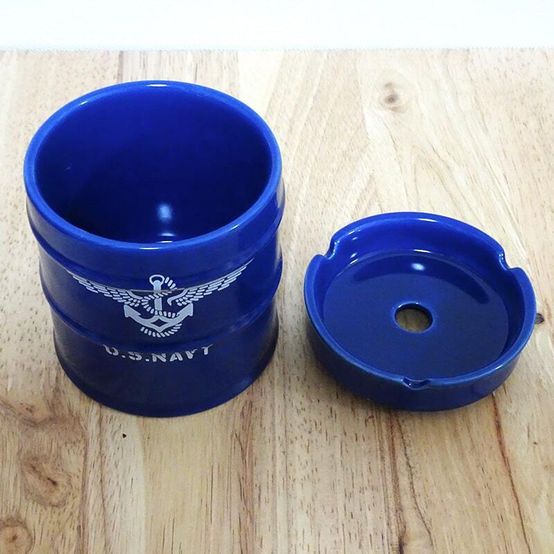 ドラム缶灰皿 タバコ NAVY 喫煙具 小物入れ ネイビー ミリタリー