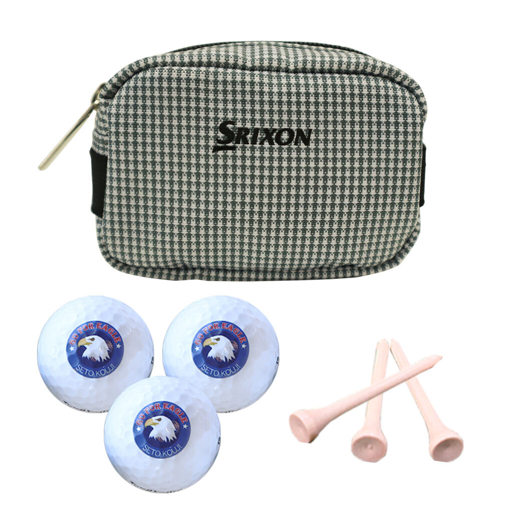 即日対応可＞ ゴルフボールポーチ 【スリクソン ボールポーチ ＆ 名