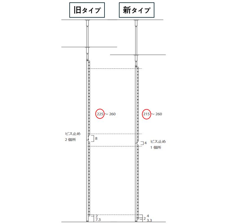 超薄型突っ張りディスプレイ収納ラック 幅70cmタイプ 奥行12cm高さ