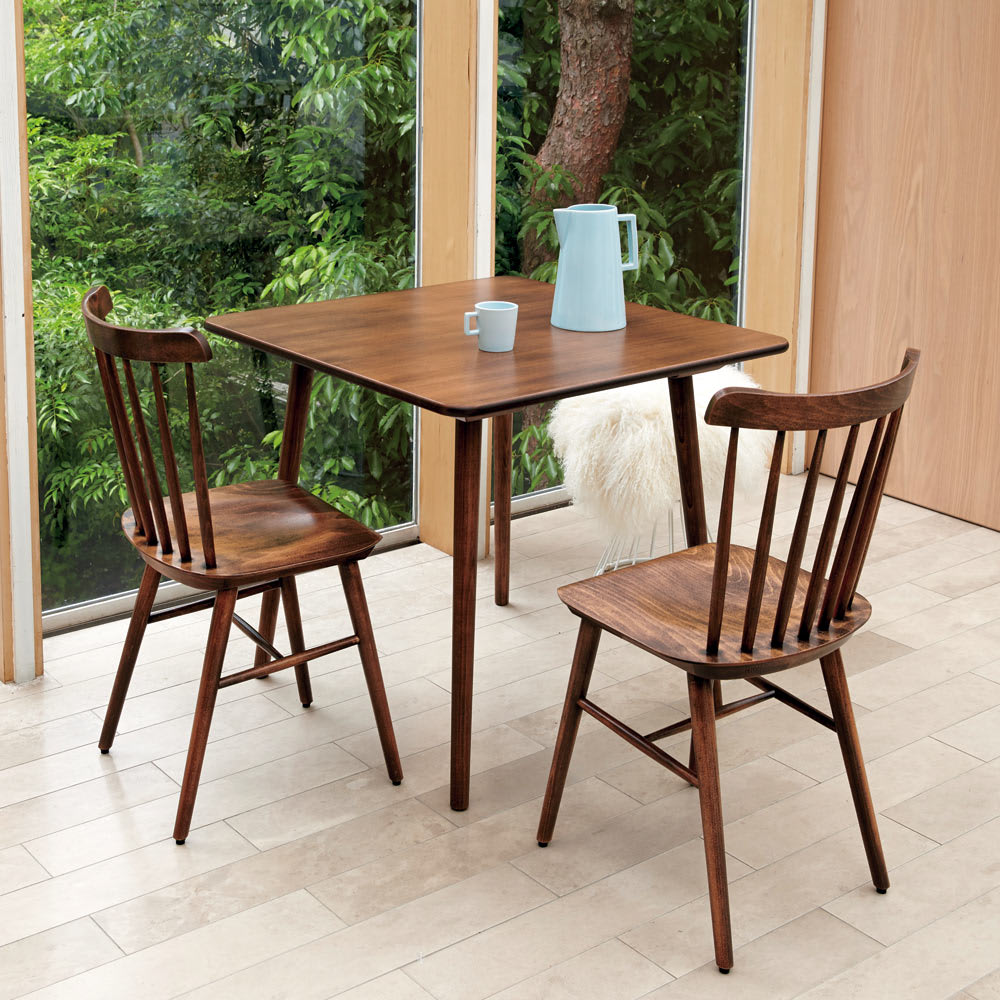 アンティーク風テーパーダイニングテーブル 正方形 幅80cm×80cm