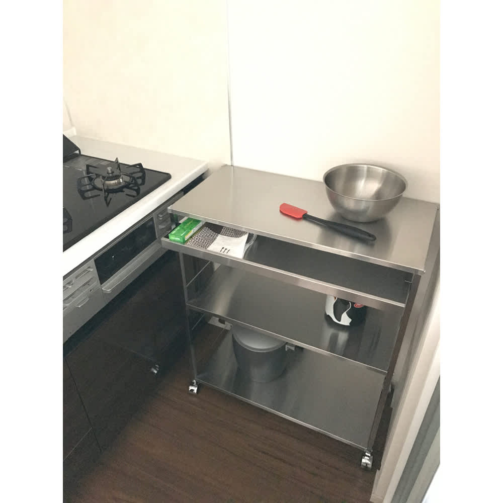 ステンレス作業台ワゴン 引き出し1杯タイプ 幅73.5cm 通販 - ディノス