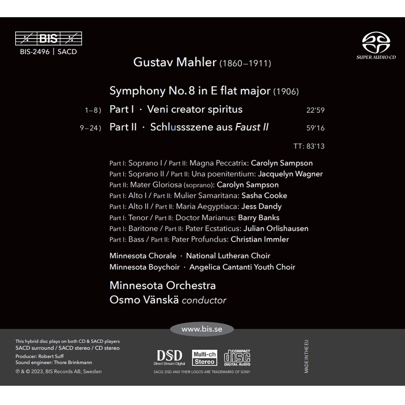 交響曲第8番『千人の交響曲』 オスモ・ヴァンスカ＆ミネソタ管弦楽団
