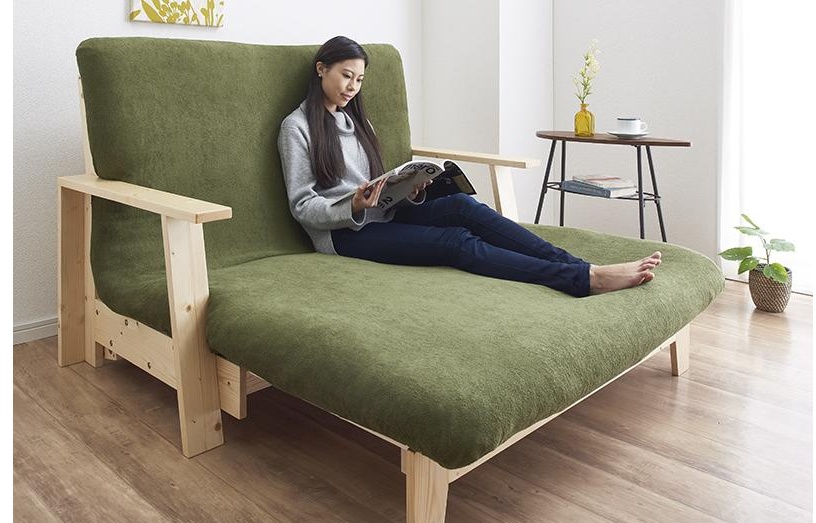 セミダブルサイズの天然木すのこソファーベッド｜ハレノワ