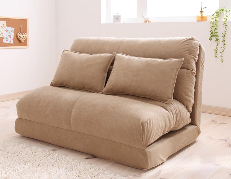 スエード生地が気持ちいい！折りたたみソファーベッド 幅60cm｜ハレノワ