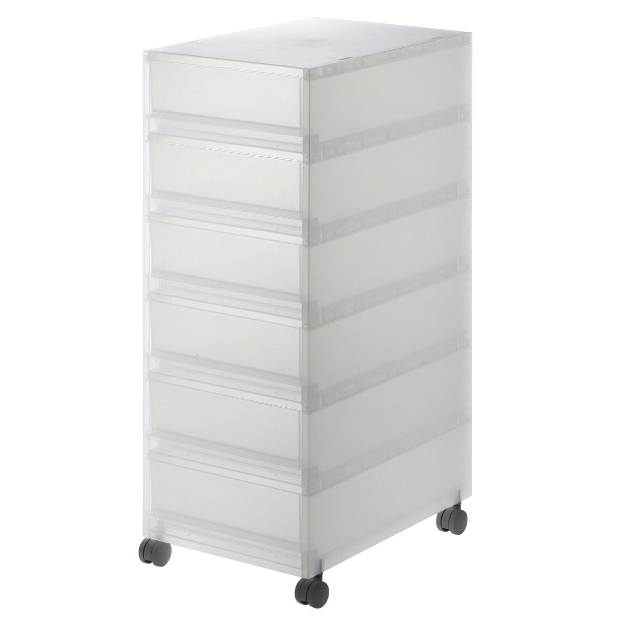 無印良品 【ネット限定】PPケース引出式・浅型6段キャスター付