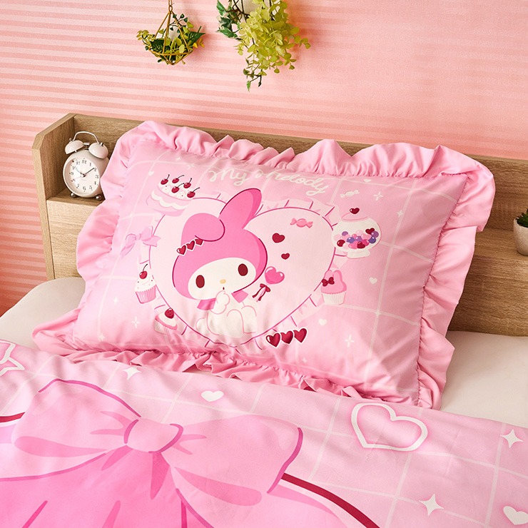 カバーリング2点セット（マイメロディ）まくらカバー+かけ布団カバー