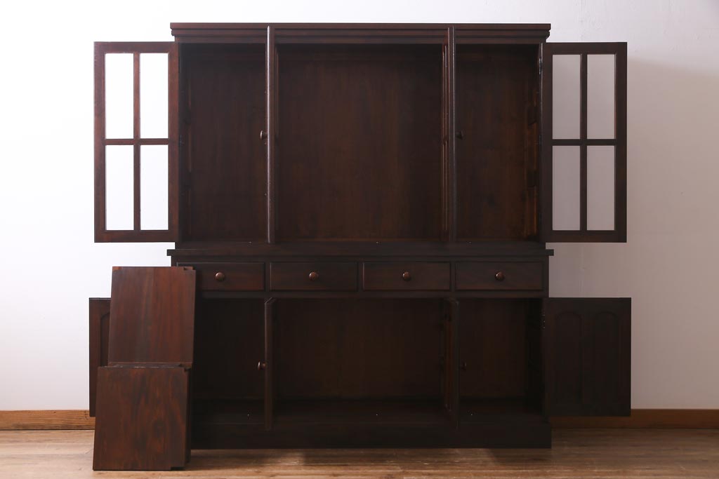 J716 松本民芸家具 食器棚 飾り棚 アンティーク家具 キャビネット 楽天