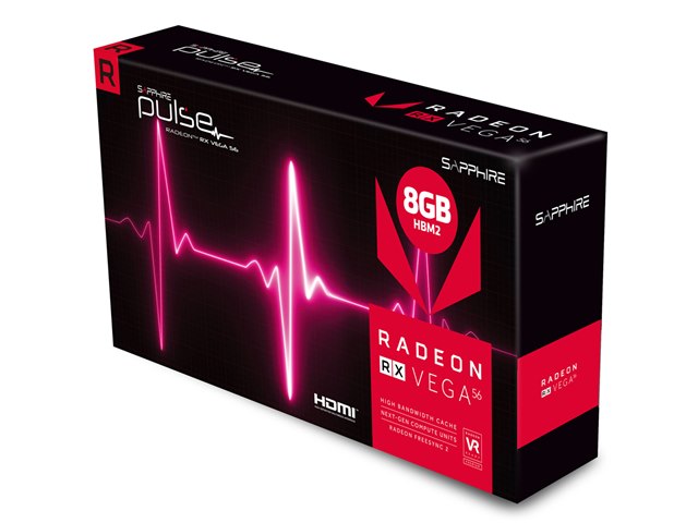 SAPPHIRE PULSE RADEON RX VEGA 56 8G HBM2 [PCIExp 8GB]の製品画像