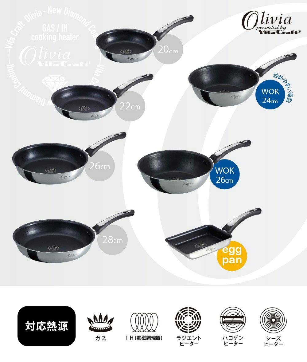 ビタクラフト オリビア フライパン 20cm ガス IH対応 NO.1930 Vita