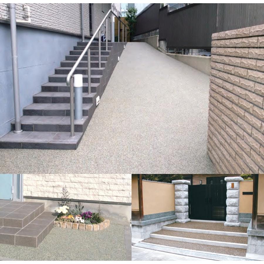 天然石透水性舗装材 ラストンI 1分石セット 土間用 18kg HS811-1 畑中