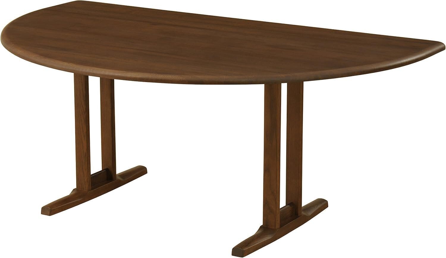 筑波産商 アルボル YUME2 180×110 半円 ダイニングテーブルT ブラウン