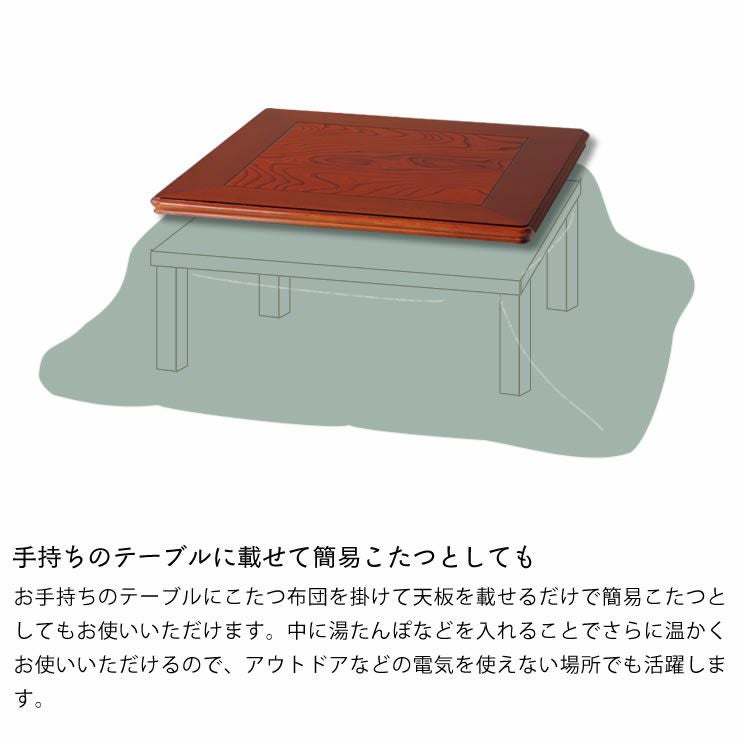 コタツ天板・こたつ天板単品正方形 90cm角木製（ケ こたつ天板のみ
