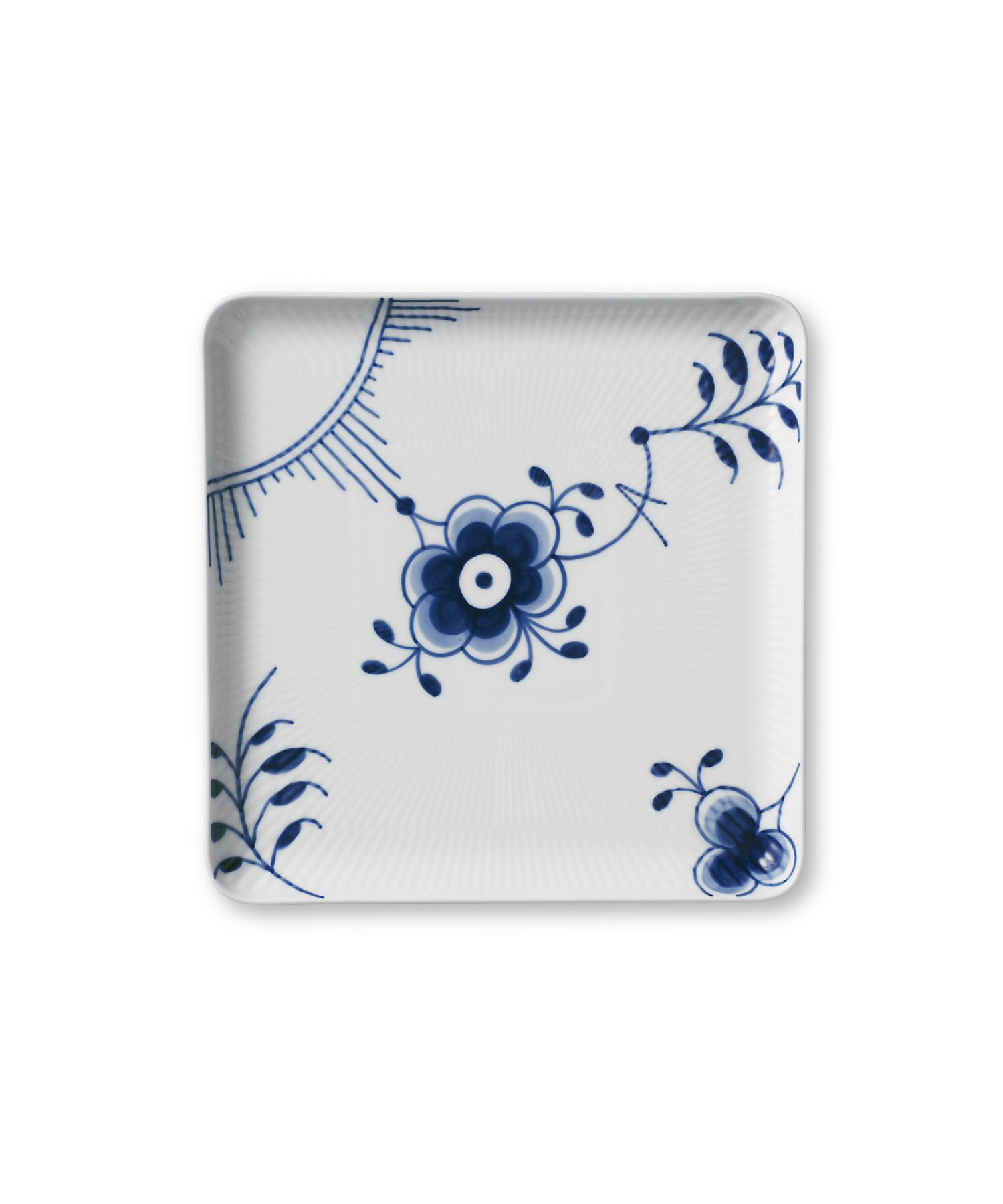 ブルーフルーテッド メガ スクエアディッシュ20cm | ROYAL