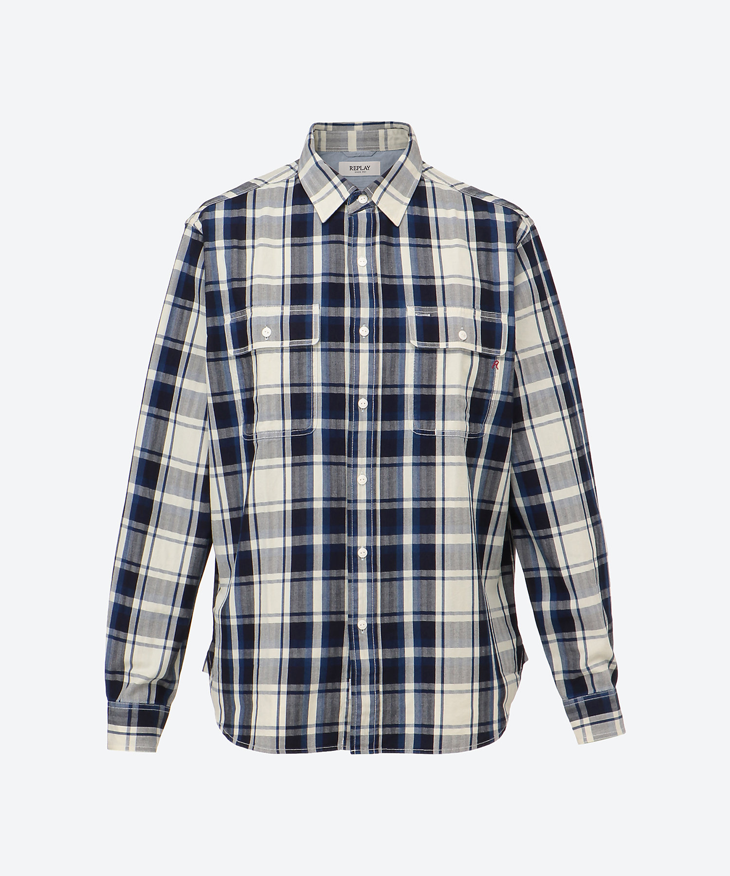 25SS インディゴチェックシャツ M4147 ．000．52752