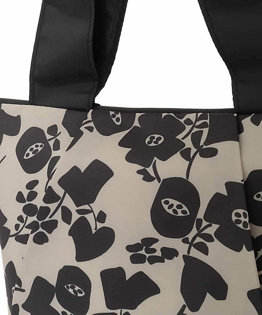 保冷・保温】モノトーンフラワープリントトートバッグ | Sybilla