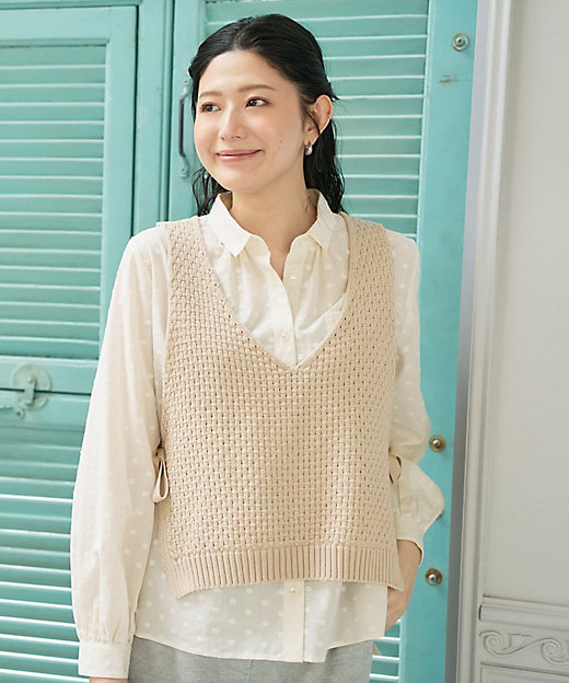Vネックのニットベスト | CARA O CRUZ (Women)/キャラ・オ・クルス