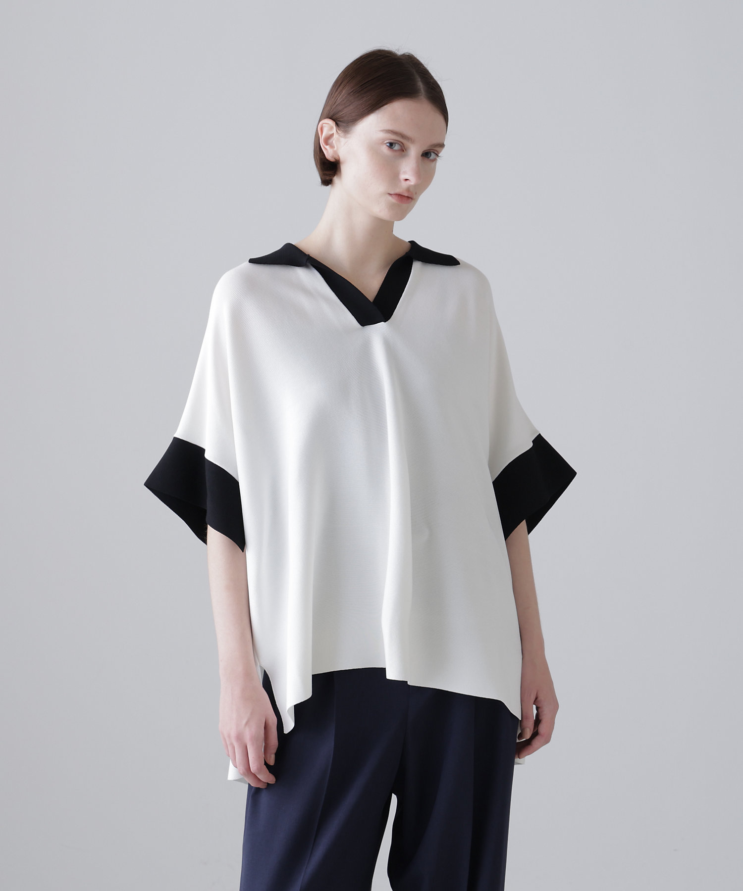 ◇バイカラーポロニット（5316170332） | ADORE (Women
