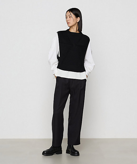 ＋サイズ 〕 ダイヤ柄 ニットベスト（7832II08） | Gabardine