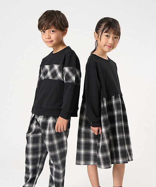 オンブレーチェック ワイドテーパードパンツ（9843PI21