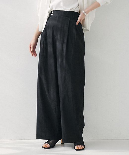 後ろウエストゴム／洗える】2タックワイドパンツ