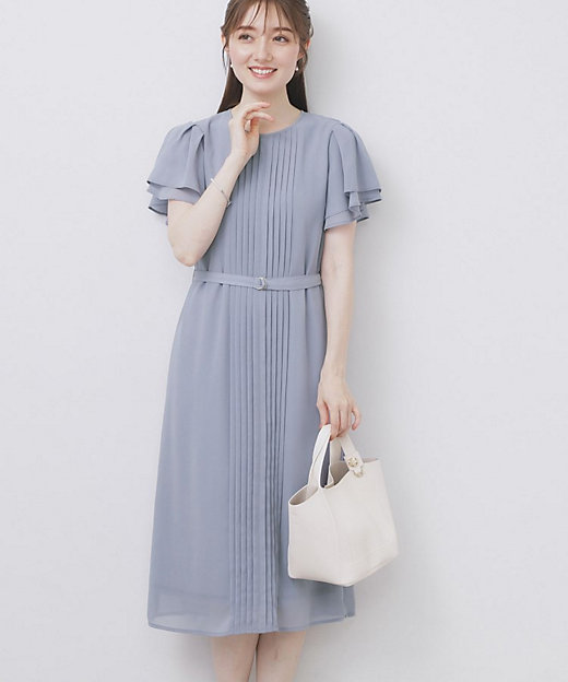 フロントタックIラインワンピース【洗濯機洗い可／防シワ