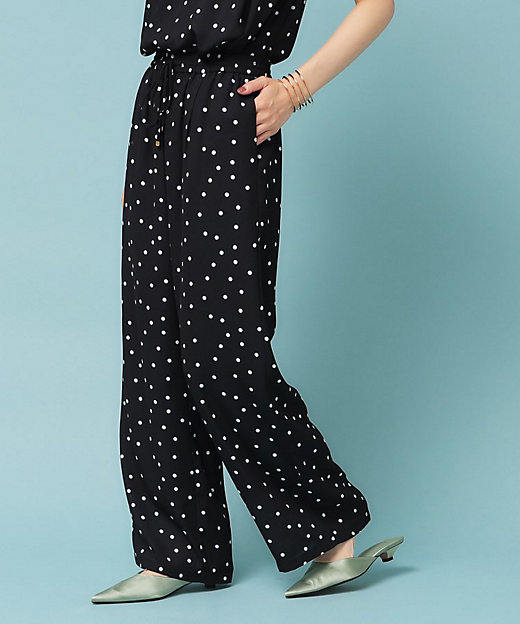 リラクシー】ドット柄ワイドパンツ（2002508765） | SUNAUNA