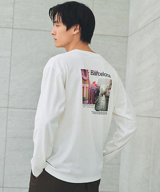 フォトグラフプリント長袖Tシャツ【洗濯機OK