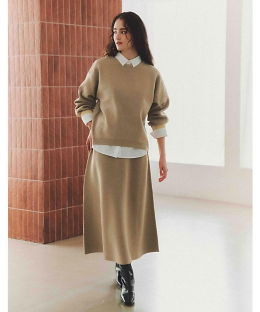 ニットフレアスカート／セットアップ対応【洗濯機OK