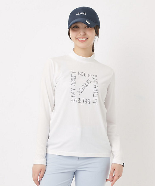 ドットロゴプリントモックネックプルオーバー（2002593201