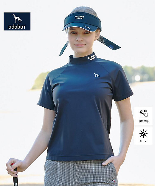 ADABAT NAVY】クールナイロンモックT
