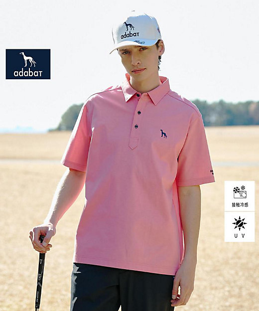 ADABAT NAVY】プラチナポン半袖ポロシャツ