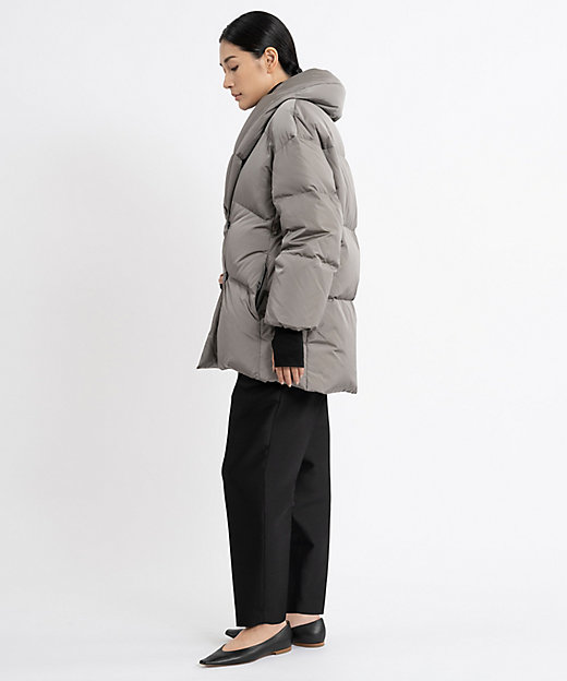 エステータ】ナイロンタフタ ショールカラー ダウンコート