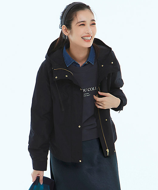 撥水加工／洗える】ブライトタフタ マウンテンパーカー