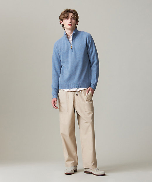 Cash Lamb's Wool】ハーフジップニット