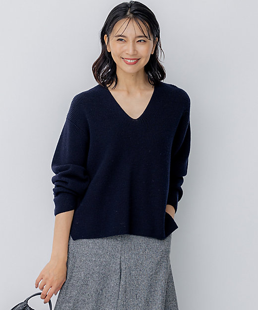 洗える】ウールミドルゲージ Vネック ニット（KRWWSW0553