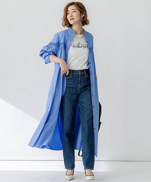 洗える】コンパクトライトクロス ピンタック ワンピース