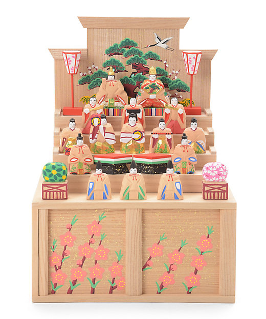 瀬谷桃源作奈良一刀刻雛人形