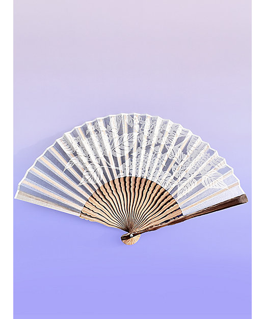 素（shiro）の扇子7寸 切りえ［紫陽花］ | アトリエ・Kinami