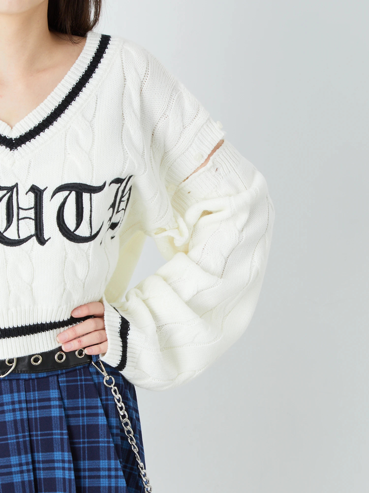 ラインリブケーブルニット - Ank Rouge(アンクルージュ)のニット