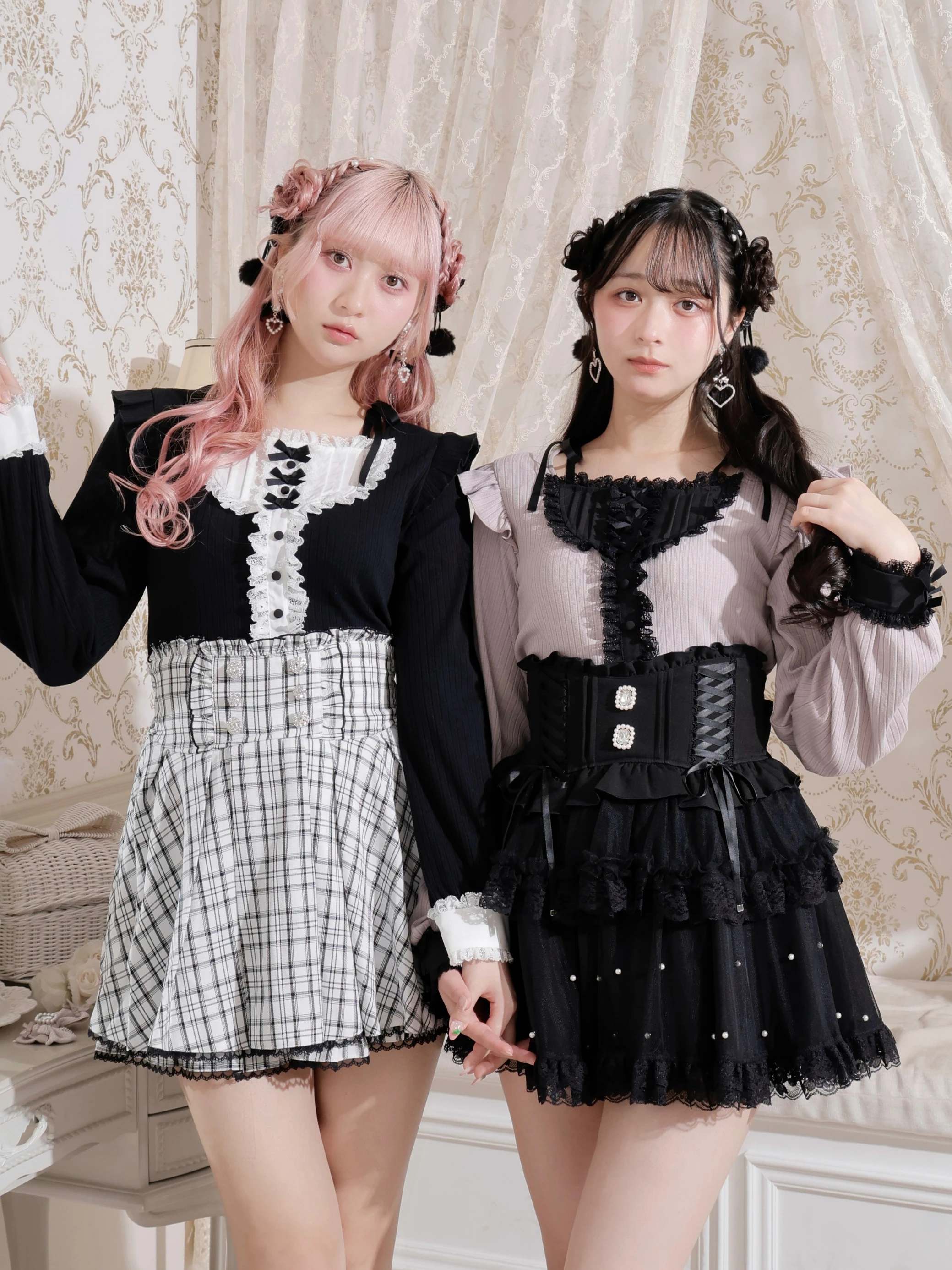 リボンストラップヨークフリルカットソー（カットソー・Tシャツ｜A柄