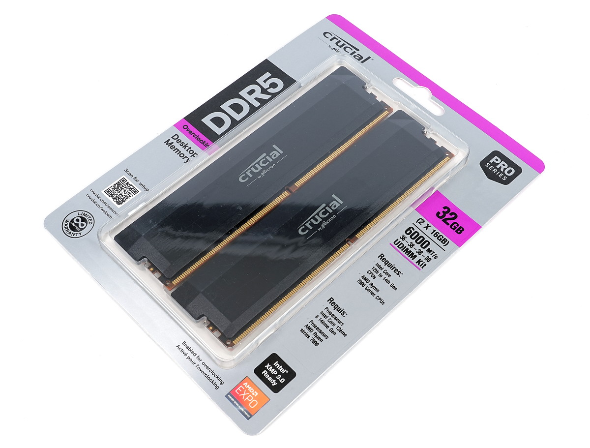Crucial DDR5 Pro OC CP2K16G60C36U5B」をレビュー。低レイテンシなOC