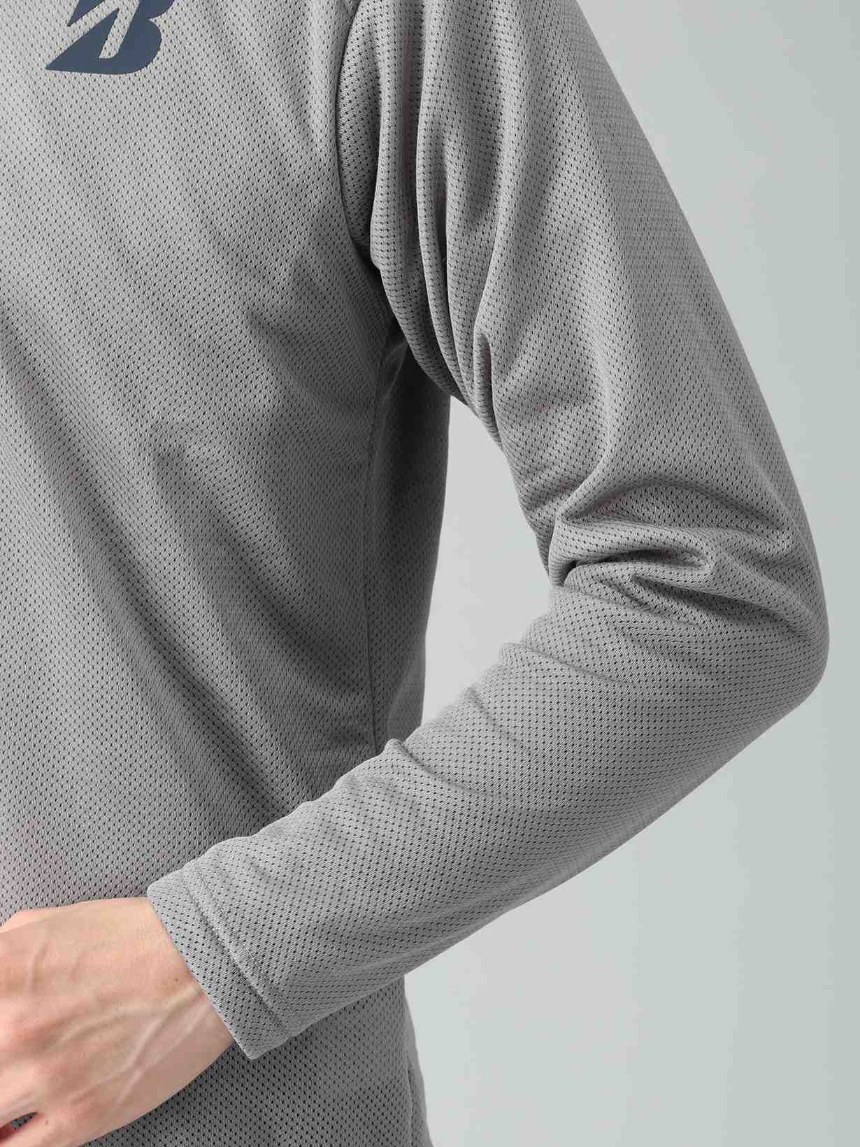 25年秋冬 【B-02】 長袖ハーフジップシャツ(M MG(ミディアムグレー