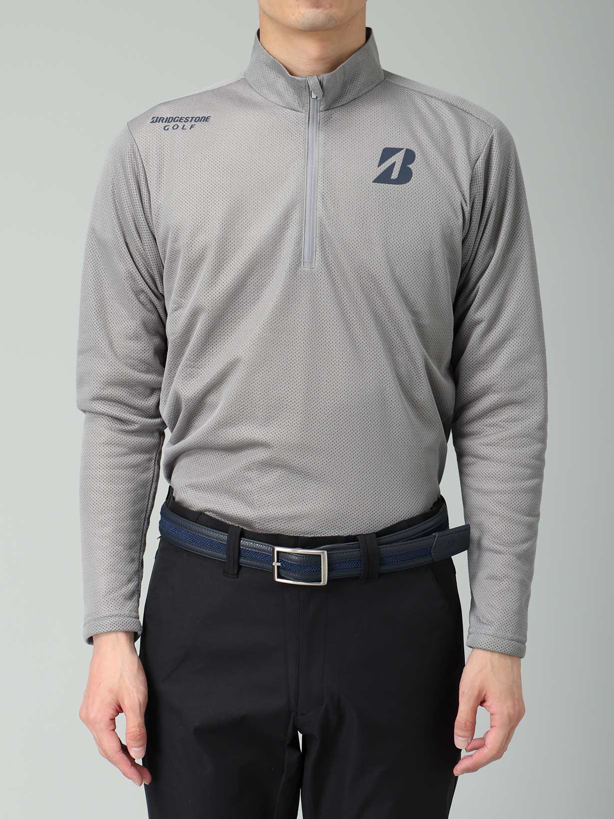 25年秋冬 【B-02】 長袖ハーフジップシャツ(M MG(ミディアムグレー