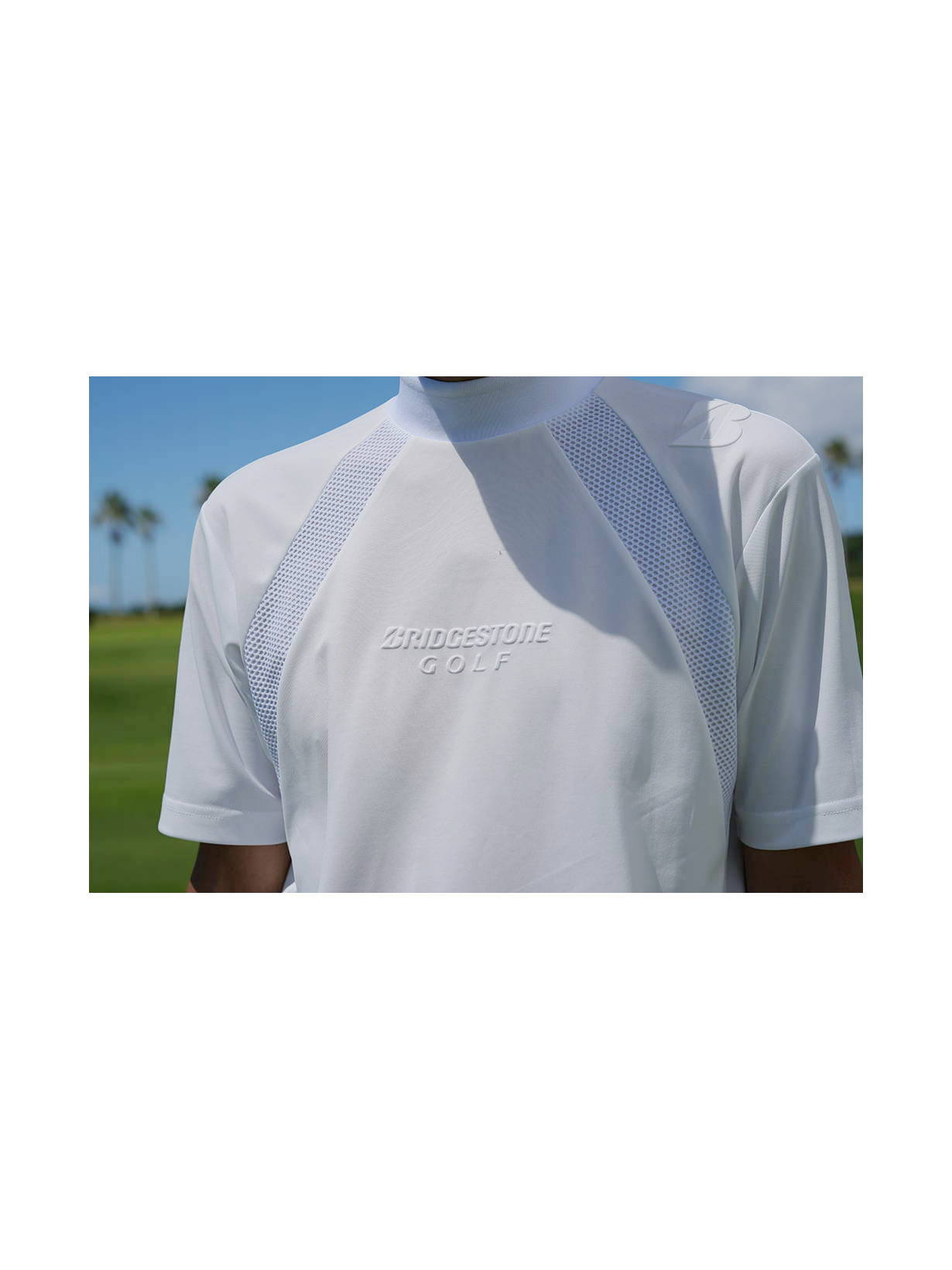 春夏 【B-01】 半袖モックネックシャツ(M WH(ホワイト)): アパレル