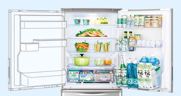 どっちもドアがとっても便利 最上段までらくに手が届く、ちょっと低め